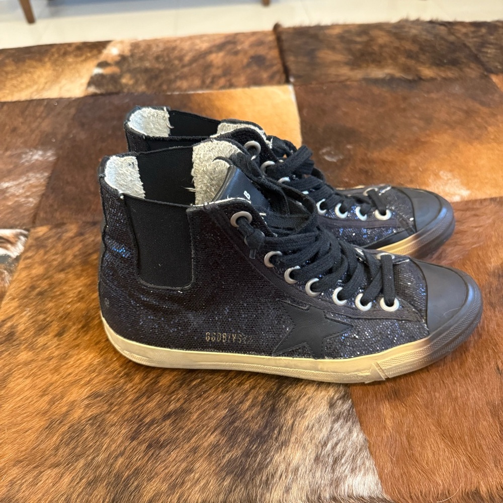 Golden Goose Black Glitter Sneakers - Picture 2 of 10